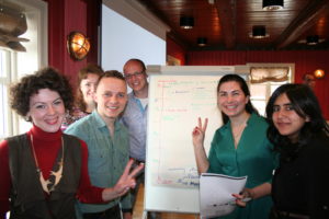Six entrepreneurs working with their action plan